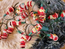 ?? ANCIENNE GUIRLANDE PÈRE NOËL LUMINEUSE DÉCORATION VINTAGE ??