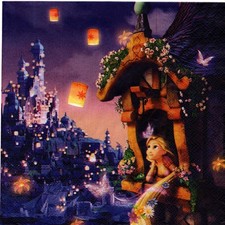 Serviettes en papier Raiponce Princesse Disney. Napkins Raiponce princess Disney