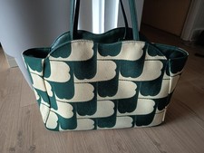 BURBERRY Vintage CHESS Fourre-tout Tote Bag GREEN  vert sac cabas Tissus Cuir