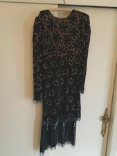 Womens  Black Sequin Beaded