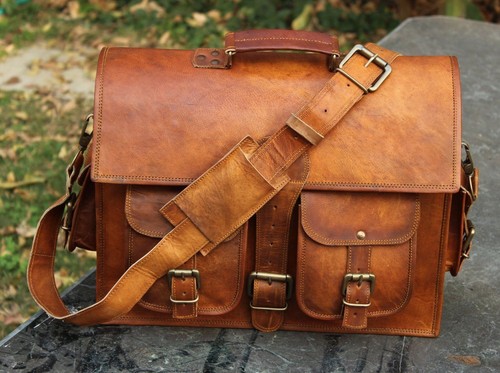 Sac cuir véritable vintage - en,
