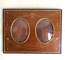 Ancien Cadre Double Bois et Verre Bombé - XIXème Style Louis XVI