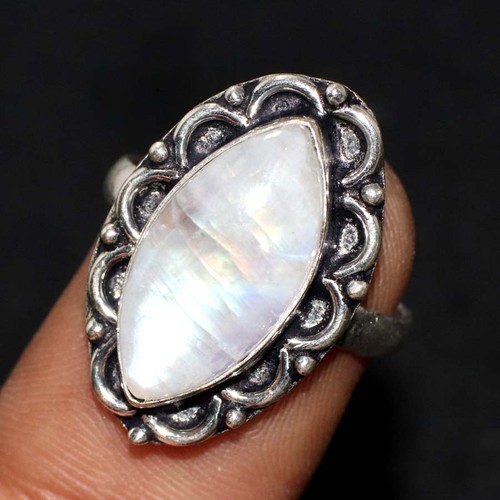 Bague placcage argent lune - placcage,