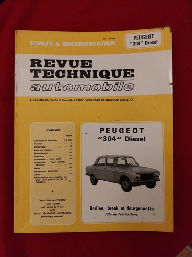 Revue technique peugeot 304 - peugeot,
