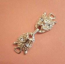 Motif Décoratif Laiton Et Strass Pour Bracelet Ruban Panthère Style Cartier