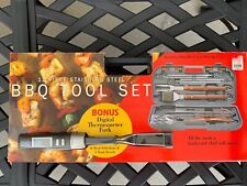 12 PCS Stainless-Steel Barbecue Set with Storage Case Includes Thermometer