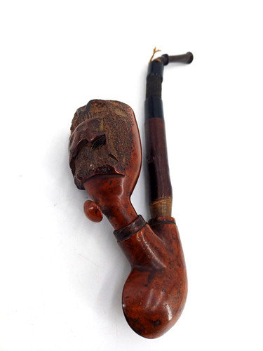 Ancienne pipe bois sculptee - ancienne,