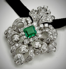 Broche pendentif émeraude de