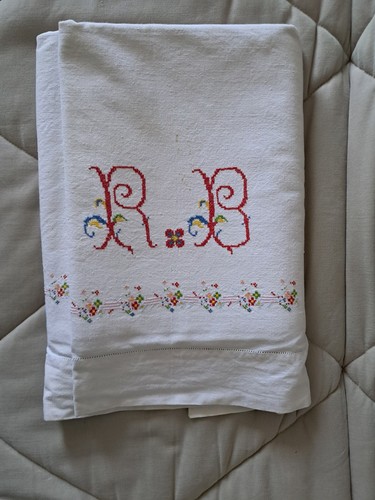 Grand drap ancien coton - en,