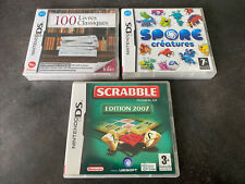 LOT 3 JEUX NINTENDO DS SCRABBLE 2007 + 100 LIVRES CLASSIQUES + SPORE CREATURES