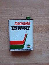 Ancien Bidon Huile CASTROL CASTROLITE 15W40 Huile Moteur Avec Tungstène Liquide 