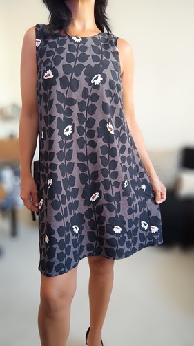 Robe trapèze gris noir - , little