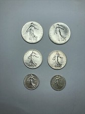 6 Pièces Argent 835‰ République Fr Semeuse 2 Francs 1915 1917 1 Franc 1916 50 C
