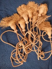 Lot 2 Embrases pour double  rideaux gros pompons couleur Dorée 