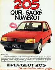  publicité Advertising 0422 1986  Peugeot 205 quel sacré numéro