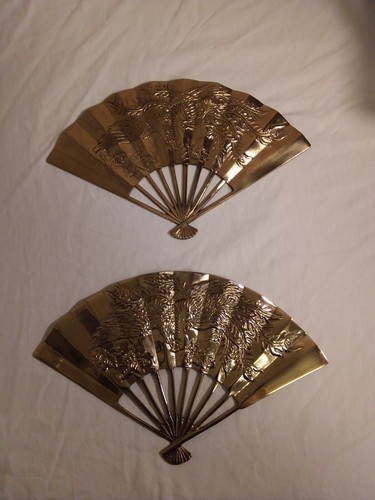 Brass fans chinese phoenix - fans,,