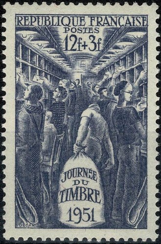 France 1951 journée - 1951, timbre