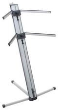Support Piano Numerique Synthétiseur Double Stand Pied Réglable Montant Argent
