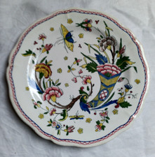 Assiette dessert ancienne en faïence de Gien corne d'abondance XIXème d. 22 cm