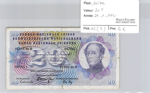 Billet suisse francs - suisse,