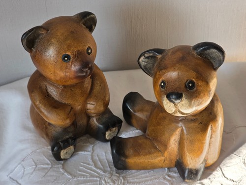Lot ours bois sculpte - en,