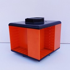 Range-Cassette GIRANDOLA En Plastique Orange, Annees 70 Vintage