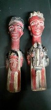 COUPLE BAOULÉ COTE D'IVOIRE ART TRIBAL  ANCIEN STATUETTE AFRICAINE MASQUE 