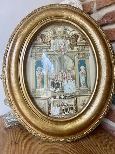 Ancien grand cadre ovale - grand,