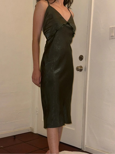Dress forum olive slip midi - dress,