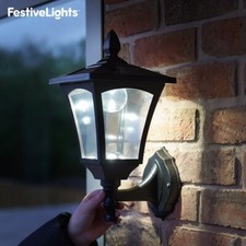 Solaire Transparent Blanc LED Lanterne Lampe Sécurité Bienvenue Jardin Murale