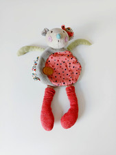 Doudou plat rond souris beige - rond,