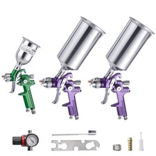 Uimoso Kit de pistolets à peinture pneumatiques par gravité avec 3 buses