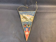 Ancien fanion de randonnée en tissu station de ski Rhonegletscher Grimsel-Furka