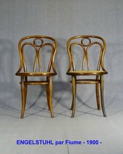 2 Chaises bistrot bois courbé N°36 par FIUME, vers 1900 no Thonet