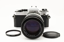Appareil photo reflex argentique Nikon FE argent avec Nikkor-Q auto 135 mm f/...