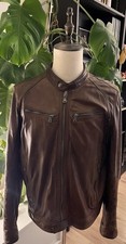 Veste en cuir homme Daytona 73 / Brown Leather Biker/Racer Jacket Daytona 73