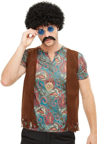 Perruque hippie tash - hippie, +