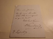 1870.Paul Dalloz (billet autographe à Zaccone).