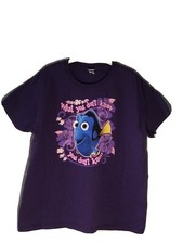 Vintage Women Disney Pixar Store T Shirt XL Purple Finding Nemo Dory Graphic Tee