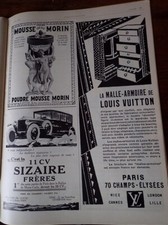 VUITTON malle armoire 306+ SIZAIRE 11 CV + MONET GOYON + VICHY ILLUSTRATION 1925