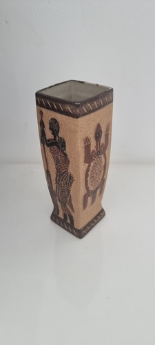 Vase ceramics with african - ,