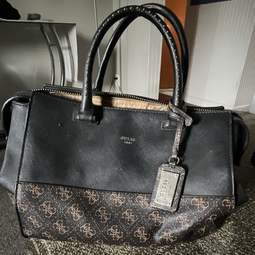 Guess black brown logo - guess, black/brown