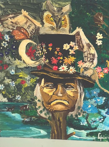 Tableau peinture sur carton - tableau,