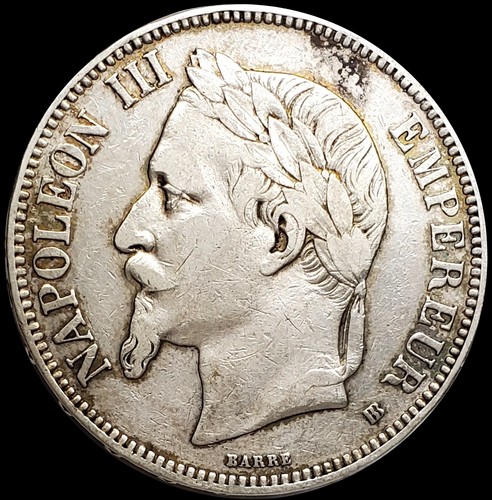 1868 france five francs - 1868, 5