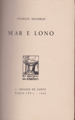 Maurras mar lono provençal - maurras, e