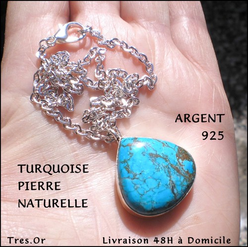 Turquoise naturelle argent - naturelle,
