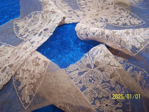 Dentelle ancienne tulle - ancienne, en