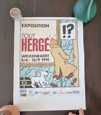 Tintin - Exposition Tout Hergé Welkenraedt 1991 - Affiche 30x40. Excellent état