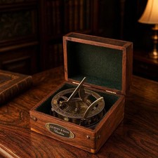 Boussole ancienne gravée en