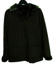 Manteau vert bouteille - ., peau